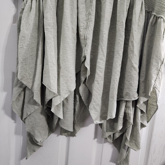We the free green oversized tunic grunge boho cottagecore asymmetrical fairy XL - Picture 5 of 9